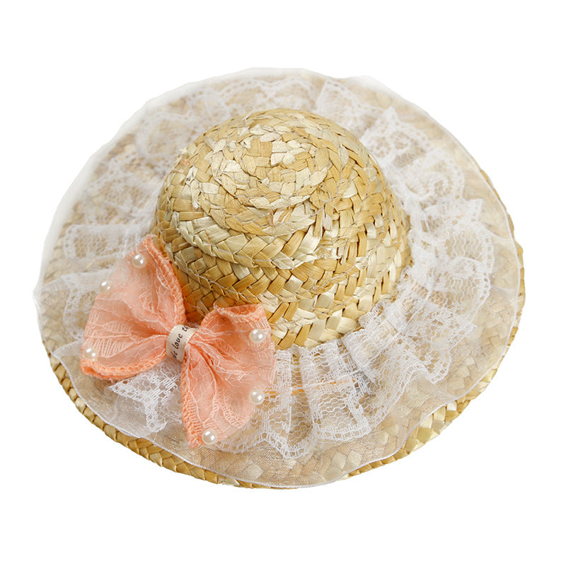 Straw hat pet shade for cats and dogs