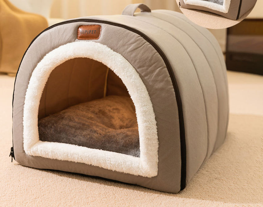 Autumn And Winter Dog Plain Quilted Portable