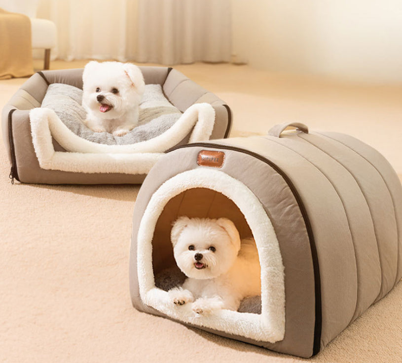 Autumn And Winter Dog Plain Quilted Portable