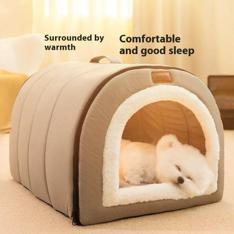 Autumn And Winter Dog Plain Quilted Portable